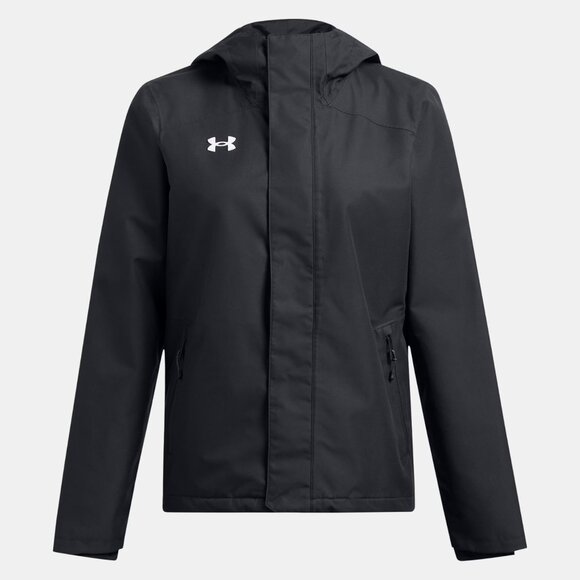 BNWT Under Armour Stormproof Lined Women's Rain Jacket, Black, Large - Picture 3 of 6